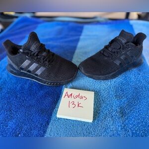 Adidas Kids Black Mesh Sneakers Tennis Shoes Size 13K